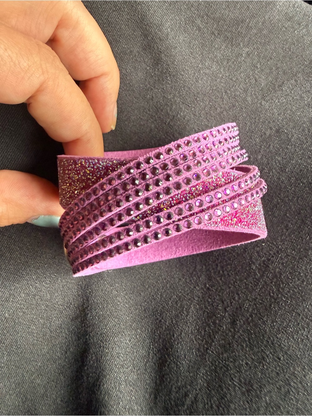 Swarovski purple Crystal Wrap Bracelet 16” total length